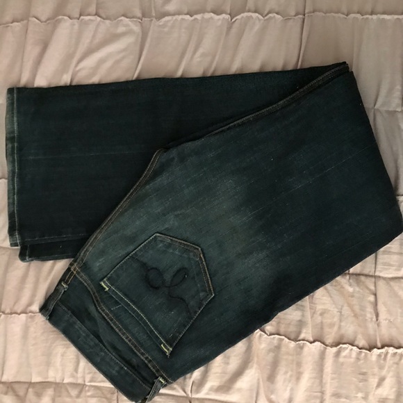 Guess dark denim jeans size 28 bell bottom - Picture 3 of 4